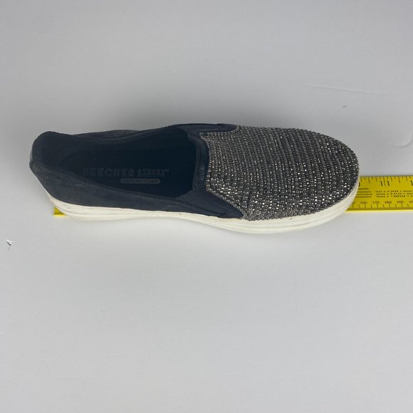 Skechers Shoes Womens 6 Double Up Shiny Dancer 801 Black Casual Slip On Sneaker - Picture 16 of 16